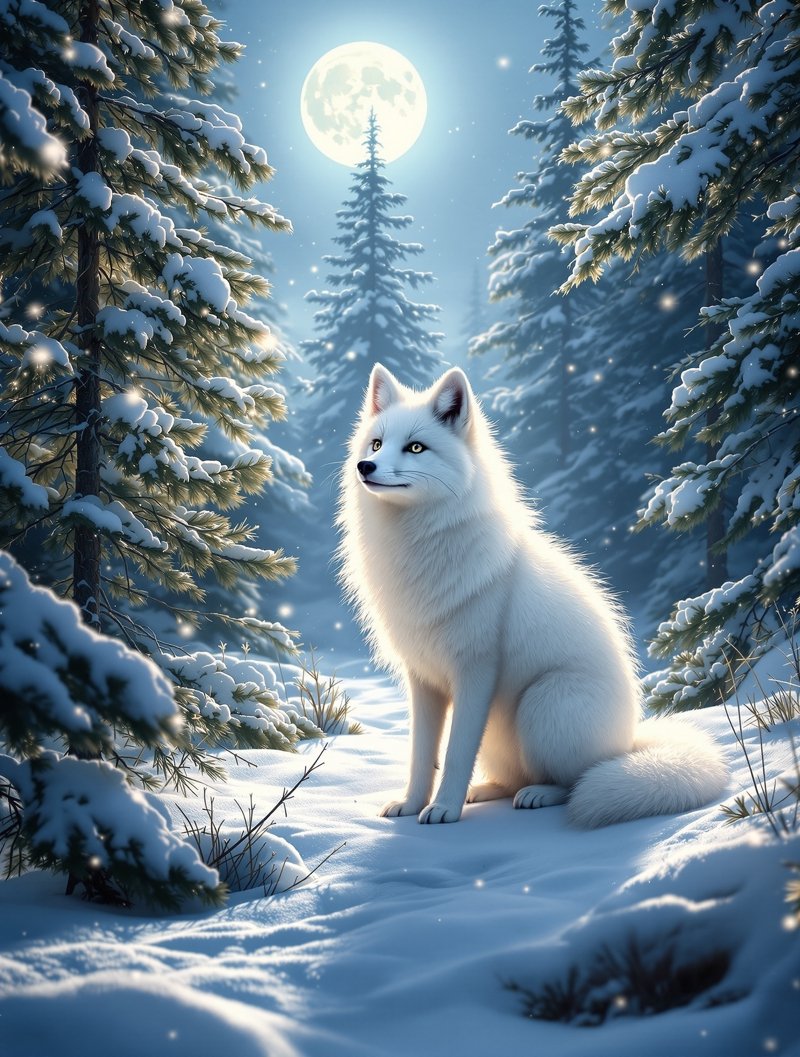 月下雪狐 冬林悬情影视海报